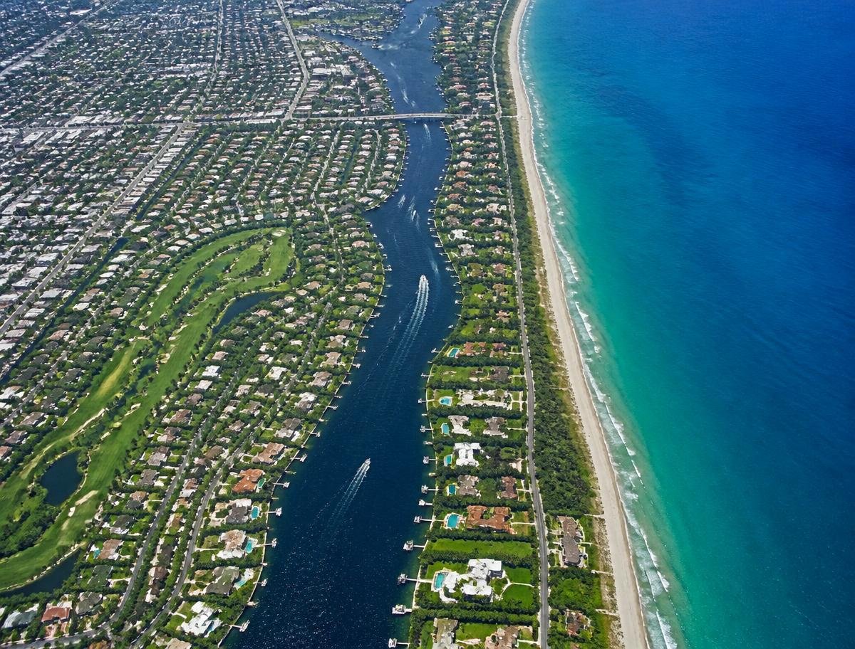 Aerial view of Palm Beach County coastline